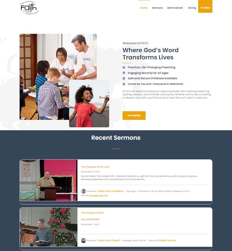 Web Design for A Church