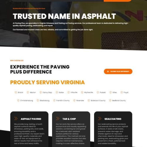 Lynchburg Web Design - Virginia based paving company
