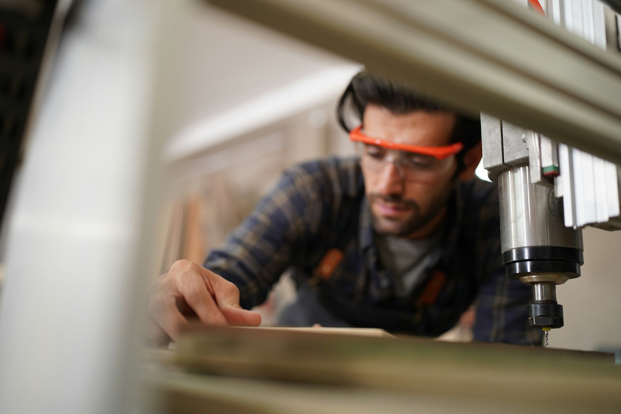 Carpenters Assembling Furniture, Small business in wood DIY workplace office background