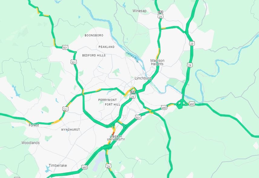 Local Map of Lynchburg, VA